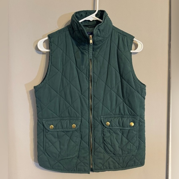 Blue Rain Jackets & Blazers - Blue Rain Dark Green Quilted Vest with Gold Zipper